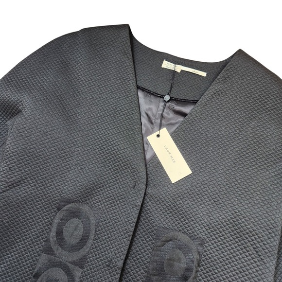 Leon Max Size M Limited Edition Circle Cloqué Jacquard Topper Coat Black Texture - Picture 4 of 15